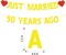 50th Wedding Anniversary Party Banner Decorations, Gold Red Glitter (Gold)